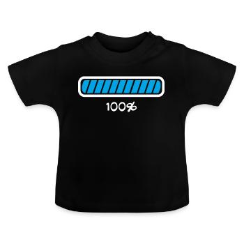 État de charge de la barre de charge - T-shirt bio col rond Bébé - noir - Devant