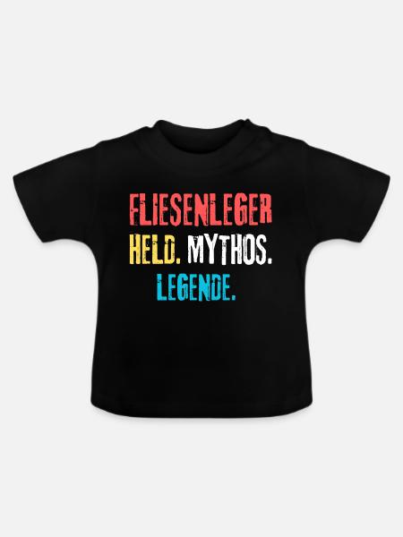 fliesenleger Handwerker - Baby Bio-T-Shirt mit Rundhals - Schwarz