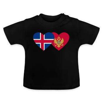 Islande Monténégro Drapeau - T-shirt bio col rond Bébé - noir - Devant