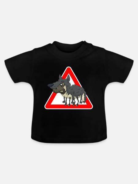 Schaf Wolf - Baby Bio-T-Shirt mit Rundhals - Schwarz