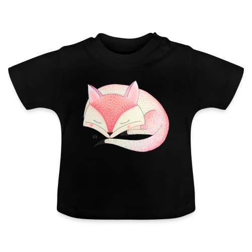 roze vos - Baby biologisch T-shirt met ronde hals