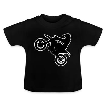 Enduro Wheelie - T-shirt bio col rond Bébé - noir - Devant