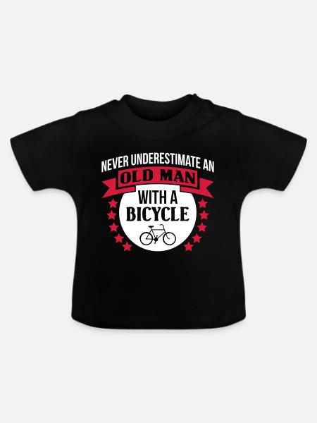 Old Man With A Bicycle - Baby Bio-T-Shirt mit Rundhals - Schwarz