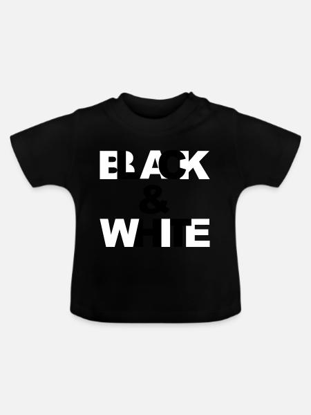 Black & White - Baby Bio-T-Shirt mit Rundhals - Schwarz