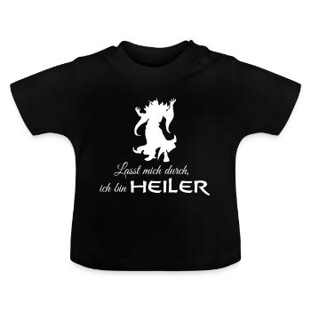 Magier Heiler Fantasy - Baby Bio-T-Shirt mit Rundhals - Schwarz - Vorne