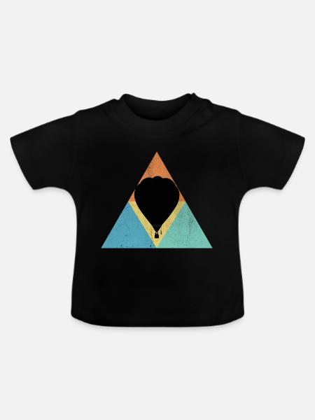 Heißluftballon - Baby Bio-T-Shirt mit Rundhals - Schwarz