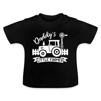 Little Farmer Daddy - Baby Bio-T-Shirt mit Rundhals - Schwarz - Vorne