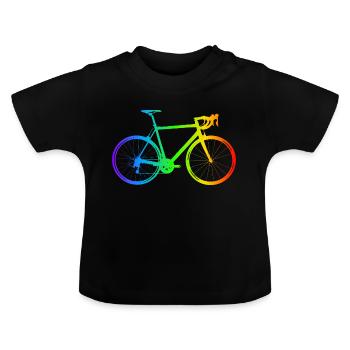 farbenfrohes Fahrrad - Baby Bio-T-Shirt mit Rundhals - Schwarz - Vorne