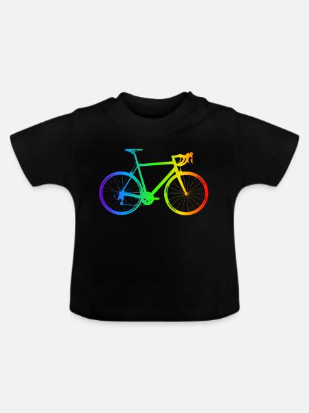 farbenfrohes Fahrrad - Baby Bio-T-Shirt mit Rundhals - Schwarz