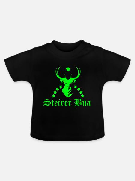 Steirer Bua - Baby Bio-T-Shirt mit Rundhals - Schwarz