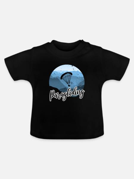 Paragliding - Baby Bio-T-Shirt mit Rundhals - Schwarz