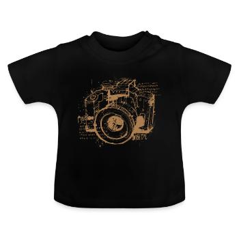 Cam Line Collage - Baby Bio-T-Shirt mit Rundhals - Schwarz - Vorne
