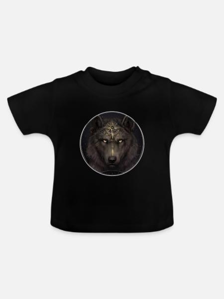 Wolf - Baby Bio-T-Shirt mit Rundhals - Schwarz