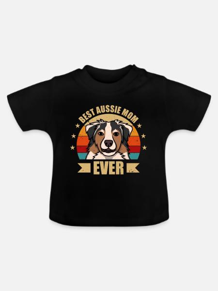 Beste Aussie Mama - Baby Bio-T-Shirt mit Rundhals - Schwarz
