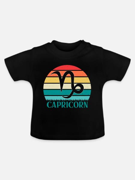 Steinbock - Baby Bio-T-Shirt mit Rundhals - Schwarz