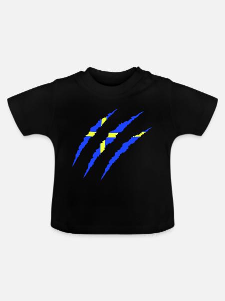 krallen sweden - Baby Bio-T-Shirt mit Rundhals - Schwarz