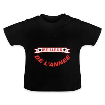 Elu meilleur GRAND FRERE de l'année - T-shirt bio col rond Bébé - noir - Devant