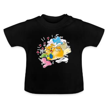 Fou de Poméranie - T-shirt bio col rond Bébé - noir - Devant