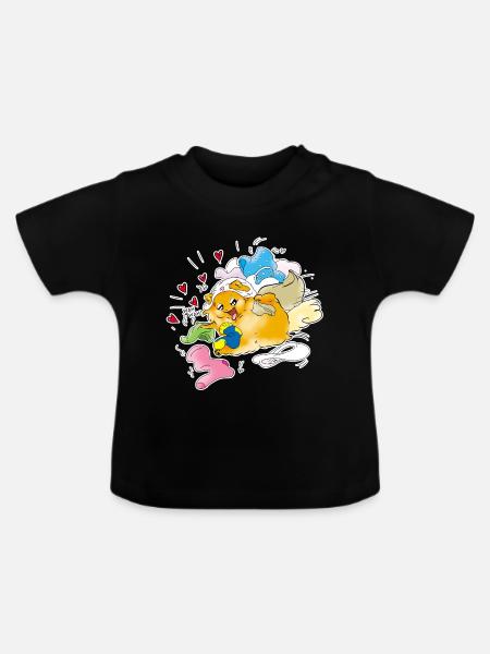 Pommersche Verrücktheit - Baby Bio-T-Shirt mit Rundhals - Schwarz