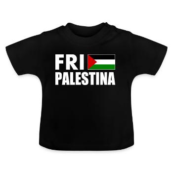 Fri palestina - Baby Organic T-Shirt with Round Neck - black - Front