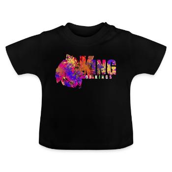 Intensiver König des Lebens - Baby Bio-T-Shirt mit Rundhals - Schwarz - Vorne