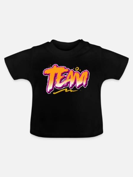 Team - Baby Bio-T-Shirt mit Rundhals - Schwarz