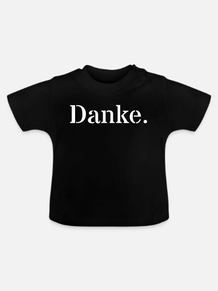 Danke - Baby Bio-T-Shirt mit Rundhals - Schwarz