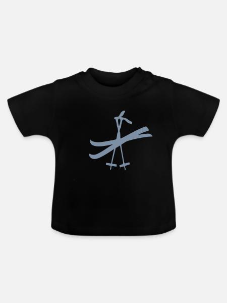 Ski - Baby Bio-T-Shirt mit Rundhals - Schwarz