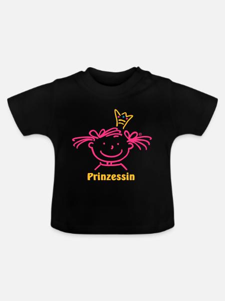 Prinzessin - Baby Bio-T-Shirt mit Rundhals - Schwarz