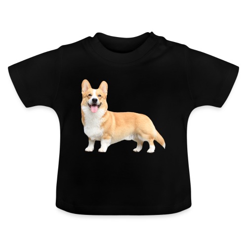 Topi the Corgi - Sideview - Baby Organic T-Shirt with Round Neck