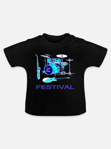 Jazz Festival - Baby Bio-T-Shirt mit Rundhals - Schwarz