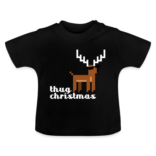 Christmas Xmas Deer Pixel Funny - Baby Organic T-Shirt with Round Neck