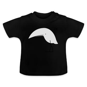 Lustiger OK Vogel - Baby Bio-T-Shirt mit Rundhals - Schwarz - Vorne