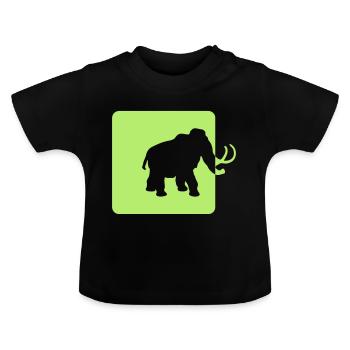mammut eiszeit vergangenheit logo - Baby Bio-T-Shirt mit Rundhals - Schwarz - Vorne