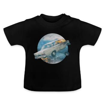 Vintage Stunt Crash Car - Baby Bio-T-Shirt mit Rundhals - Schwarz - Vorne