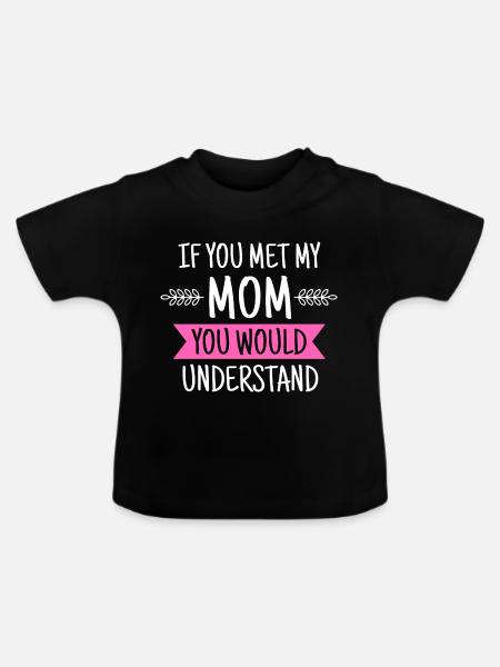 Mutti Mama Mutter Geschenkidee - Baby Bio-T-Shirt mit Rundhals - Schwarz