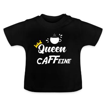 KÖNIGIN CAFFEINE - Baby Bio-T-Shirt mit Rundhals - Schwarz - Vorne