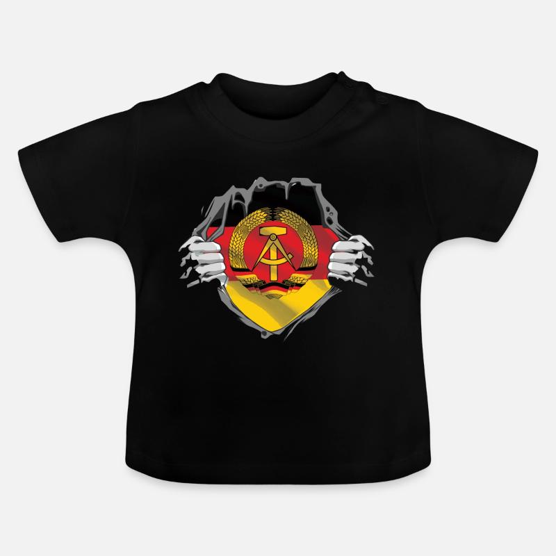 Vive la RDA. Le cadeau pour Ostalgiker - T-shirt bio col rond Bébé - noir