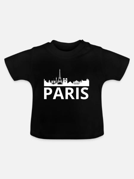 Paris Skyline Eiffel Louvre frankreich - Baby Bio-T-Shirt mit Rundhals - Schwarz