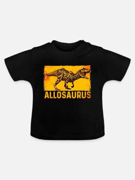Allosaurus Dinosaurier - Baby Bio-T-Shirt mit Rundhals - Schwarz