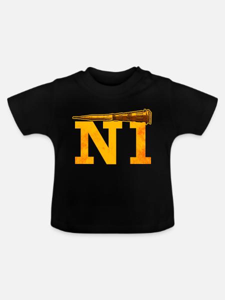 N1 Rakete Sowjetunion - Baby Bio-T-Shirt mit Rundhals - Schwarz