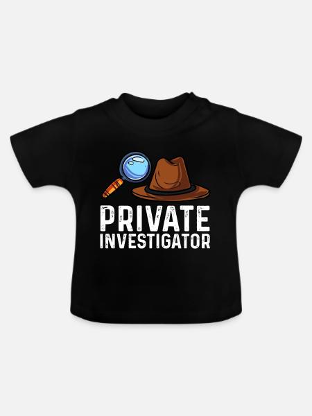 Privatdetektiv Design für Ermittlungsbegeisterte - Baby Bio-T-Shirt mit Rundhals - Schwarz