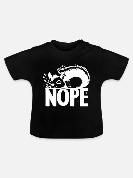 Nope Eichhörnchen Faulenzer Geschenkideen - Baby Bio-T-Shirt mit Rundhals - Schwarz
