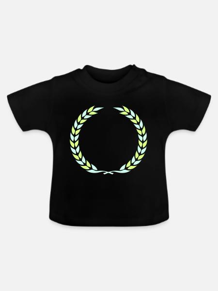 lorbeerkranz gewinner - Baby Bio-T-Shirt mit Rundhals - Schwarz