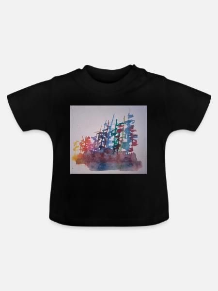 Wald - Baby Bio-T-Shirt mit Rundhals - Schwarz