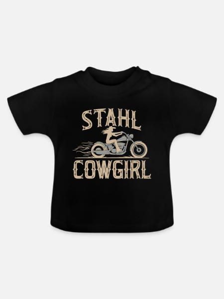 Stahl Rider - Baby Bio-T-Shirt mit Rundhals - Schwarz