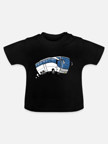 0711 Bus - Baby Bio-T-Shirt mit Rundhals - Schwarz
