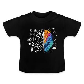 Half and half helped - Baby Organic T-Shirt with Round Neck - black - Front