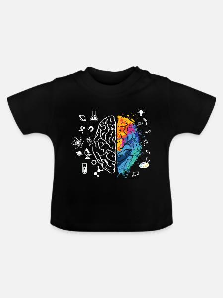 Half and half - Baby Bio-T-Shirt mit Rundhals - Schwarz