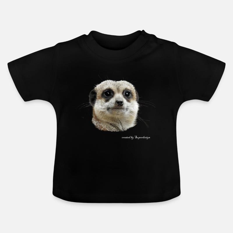 Erdmännchen - Baby Bio-T-Shirt mit Rundhals - Schwarz